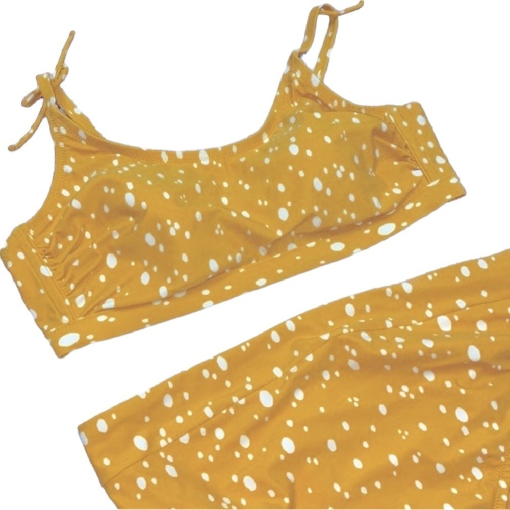 Kona Sol mustard polka dot swimsuit size 16/18W